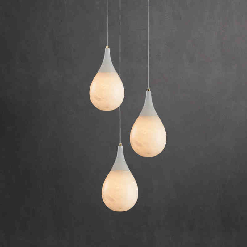 Lorelei Teardrop Alabaster Pendant, Kitchen Island Pendant Lighting