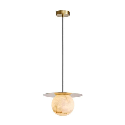 Small Organic Spanish Alabaster Bedside Pendant