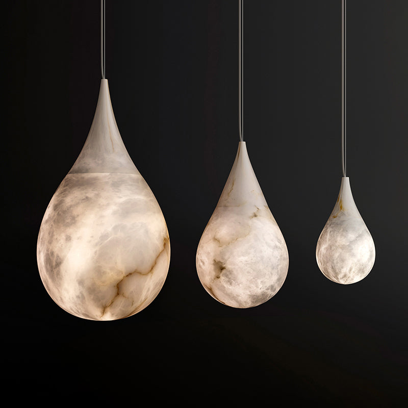 Lorelei Teardrop Alabaster Pendant, Kitchen Island Pendant Lighting