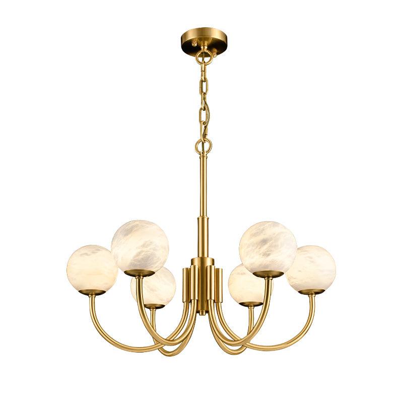 Modern Alabaster Round Art Chandelier