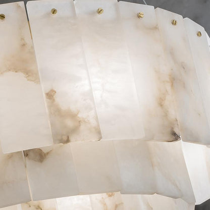 Modern Alabaster 2 tier Round Art Chandelier